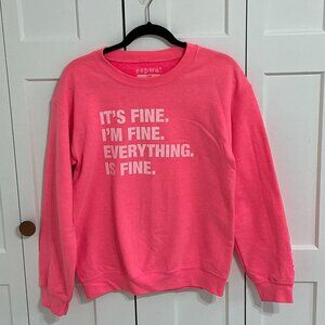 ESPWA It’s Fine I’m Fine Graphic Crewneck Sweatshirt Pink Size Small